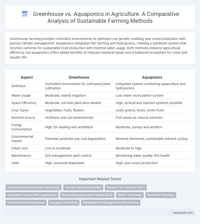 Greenhouse vs. Aquaponics in Agriculture: A Comparative Analysis of Sustainable Farming Methods