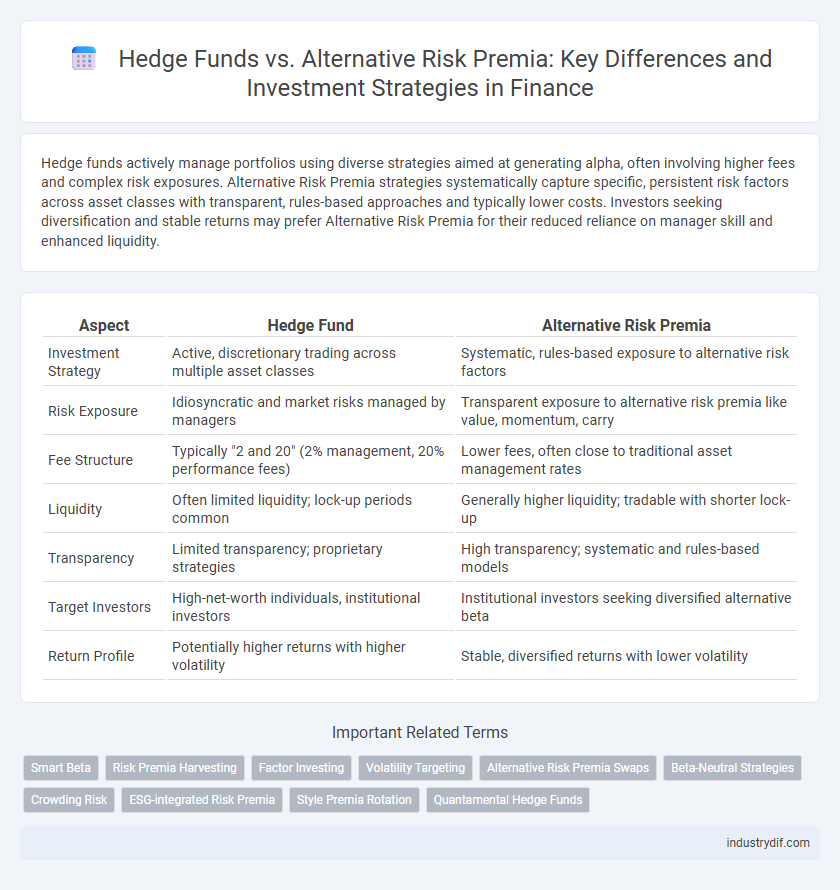 Hedge Funds vs. Alternative Risk Premia: Key Differences and Investment Strategies in Finance