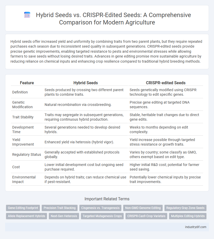 Hybrid Seeds vs. CRISPR-Edited Seeds: A Comprehensive Comparison for Modern Agriculture