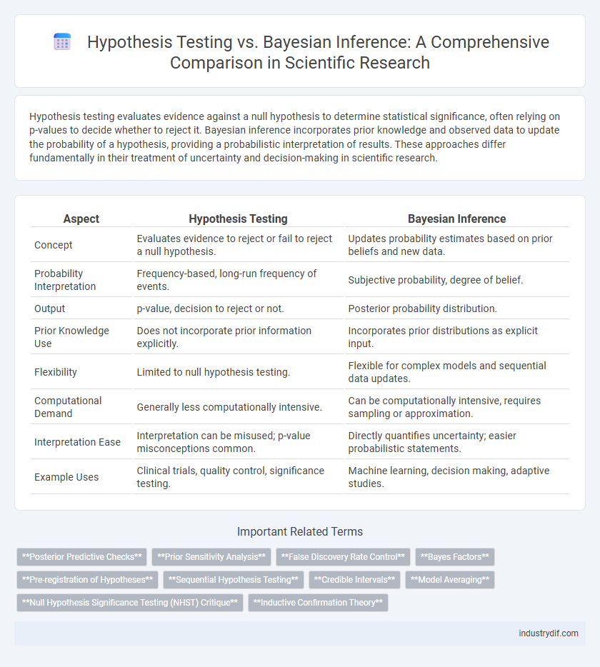 Hypothesis Testing vs. Bayesian Inference: A Comprehensive Comparison in Scientific Research