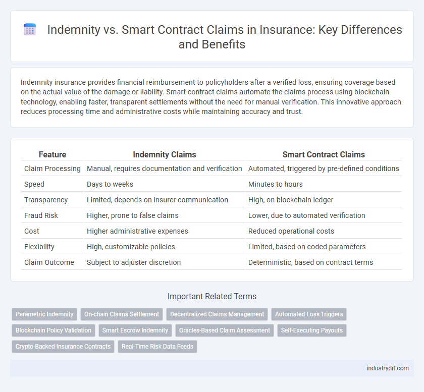 Indemnity vs. Smart Contract Claims in Insurance: Key Differences and Benefits