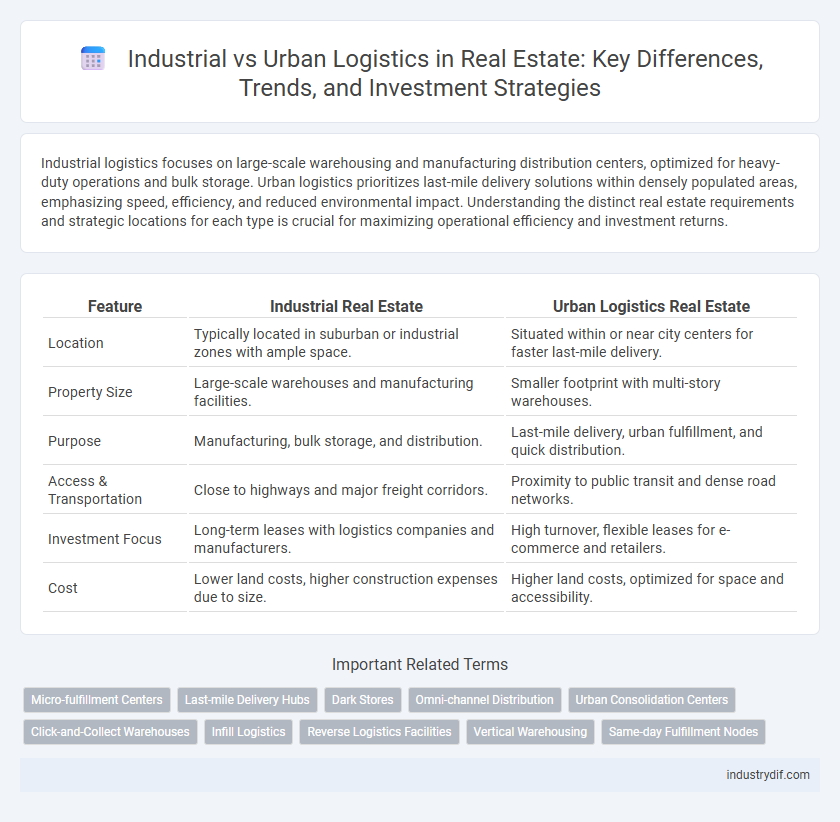 Industrial vs Urban Logistics in Real Estate: Key Differences, Trends, and Investment Strategies