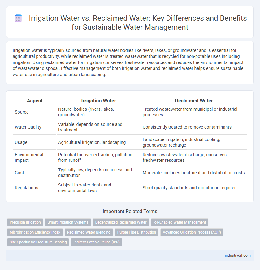 Irrigation Water vs. Reclaimed Water: Key Differences and Benefits for Sustainable Water Management