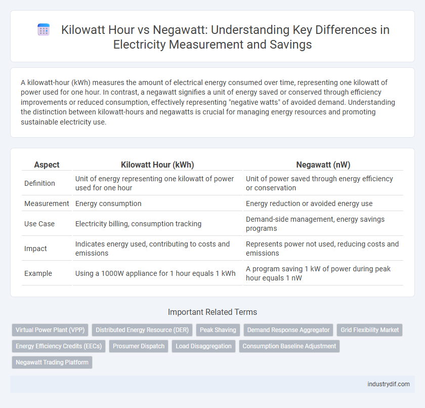 Kilowatt Hour vs Negawatt: Understanding Key Differences in Electricity Measurement and Savings