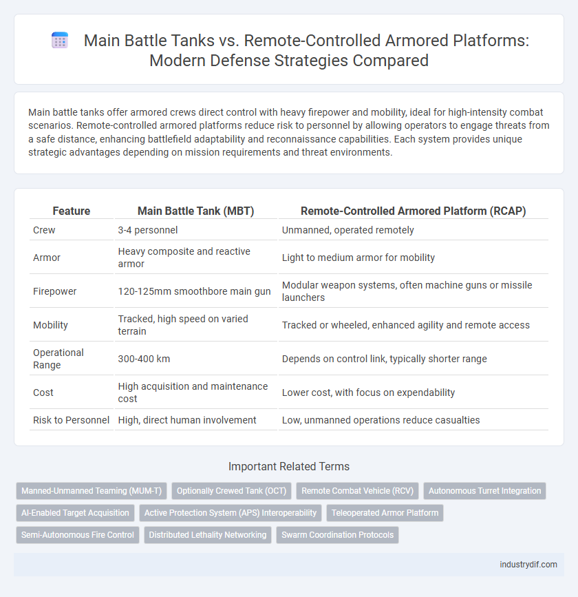 Main Battle Tanks vs. Remote-Controlled Armored Platforms: Modern Defense Strategies Compared