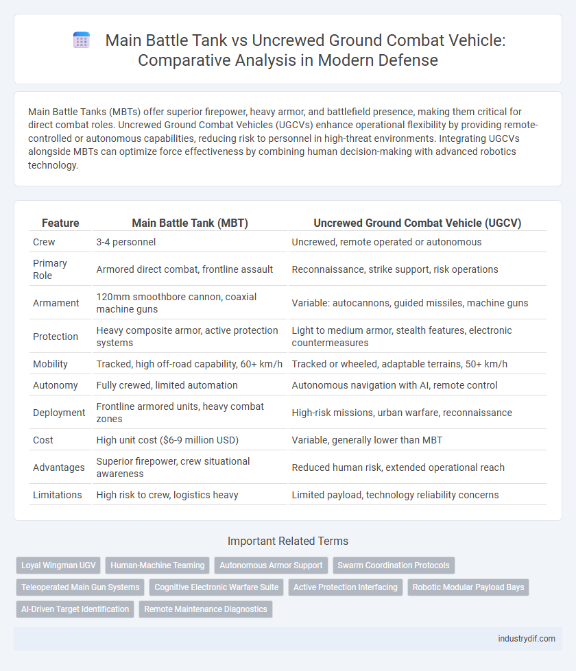 Main Battle Tank vs Uncrewed Ground Combat Vehicle: Comparative Analysis in Modern Defense