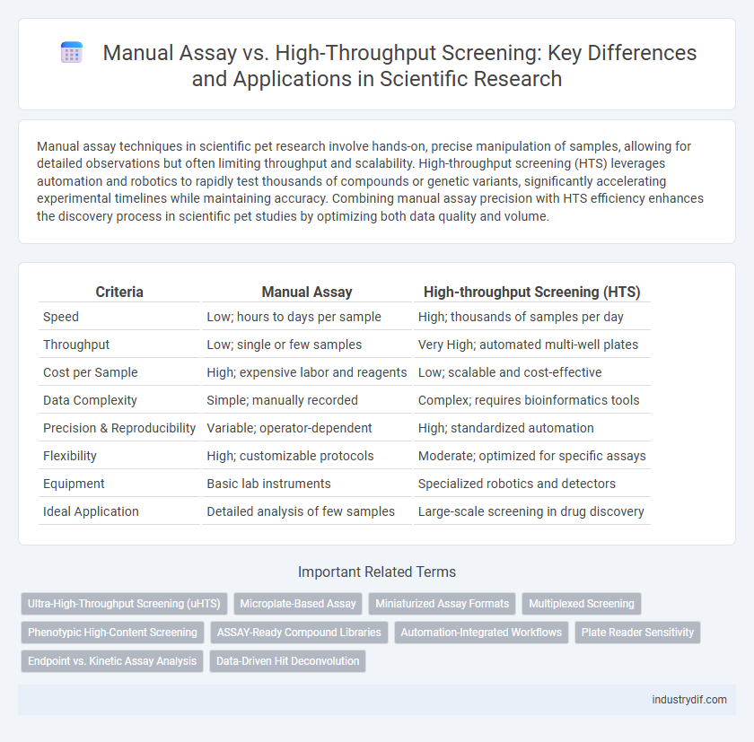 Manual Assay vs. High-Throughput Screening: Key Differences and Applications in Scientific Research