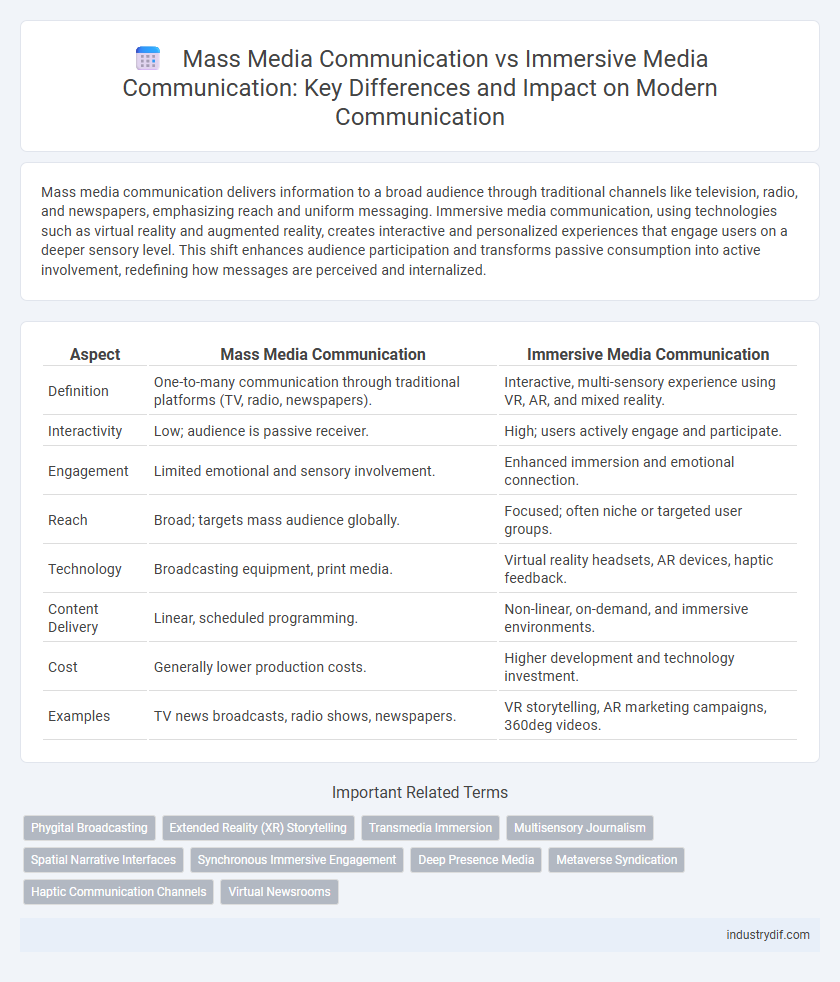 Mass Media Communication vs Immersive Media Communication: Key Differences and Impact on Modern Communication