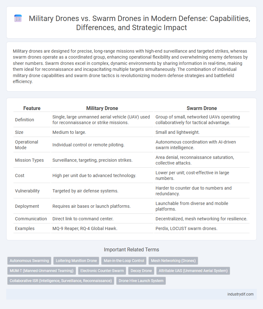 Military Drones vs. Swarm Drones in Modern Defense: Capabilities, Differences, and Strategic Impact
