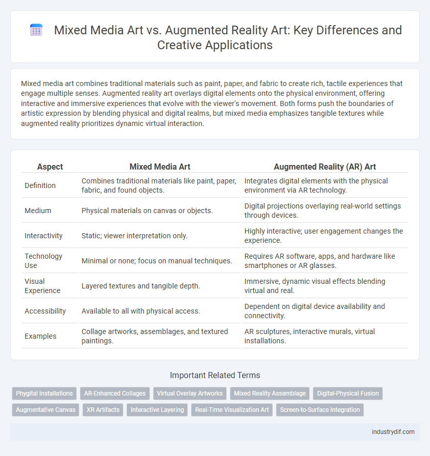 Mixed Media Art vs. Augmented Reality Art: Key Differences and Creative Applications