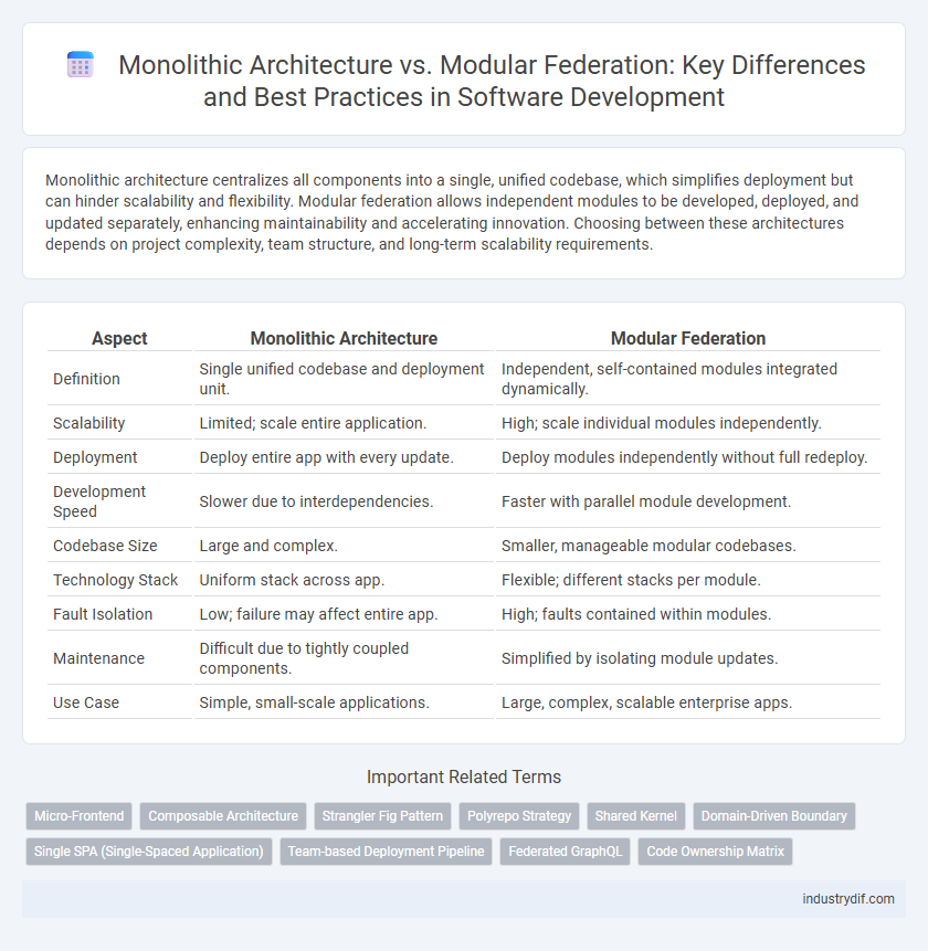 Monolithic Architecture vs. Modular Federation: Key Differences and Best Practices in Software Development