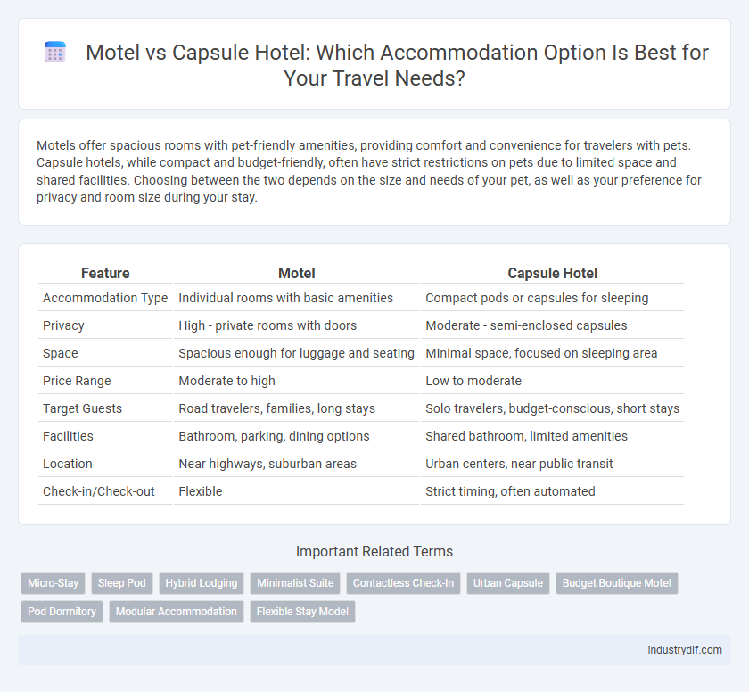 Motel vs Capsule Hotel: Which Accommodation Option Is Best for Your Travel Needs?