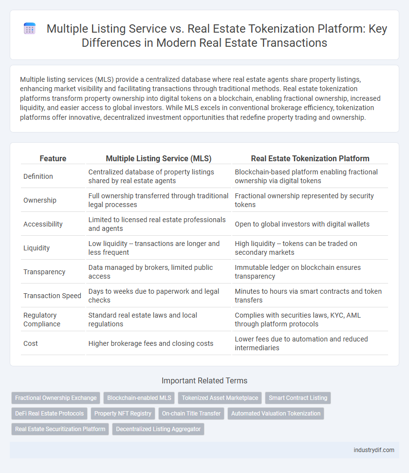 Multiple Listing Service vs. Real Estate Tokenization Platform: Key Differences in Modern Real Estate Transactions