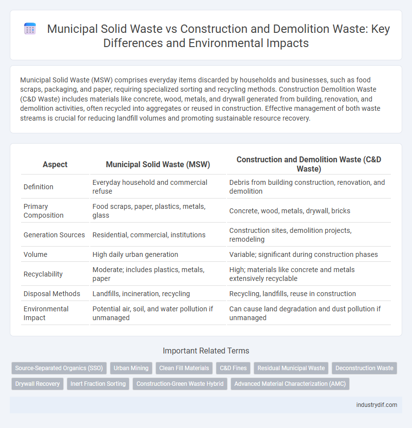 Municipal Solid Waste vs Construction and Demolition Waste: Key Differences and Environmental Impacts