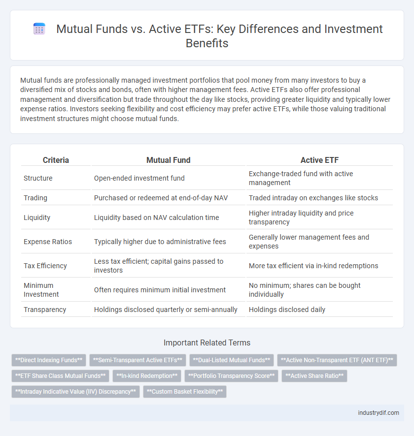 Mutual Funds vs. Active ETFs: Key Differences and Investment Benefits