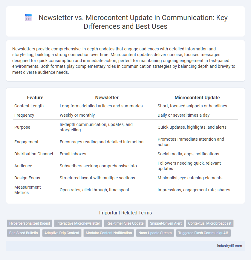 Newsletter vs. Microcontent Update in Communication: Key Differences and Best Uses