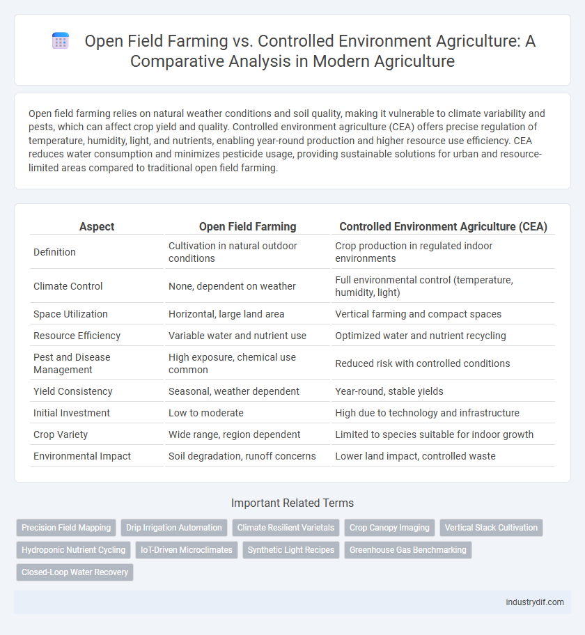 Open Field Farming vs. Controlled Environment Agriculture: A Comparative Analysis in Modern Agriculture