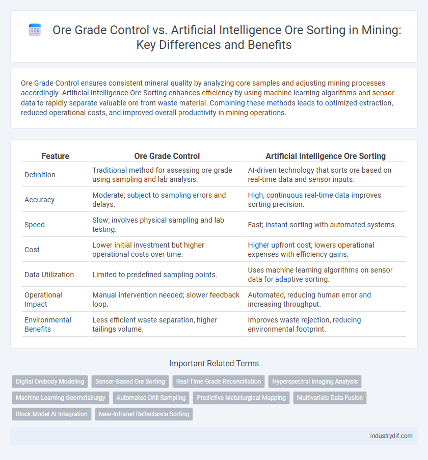 Ore Grade Control vs. Artificial Intelligence Ore Sorting in Mining: Key Differences and Benefits