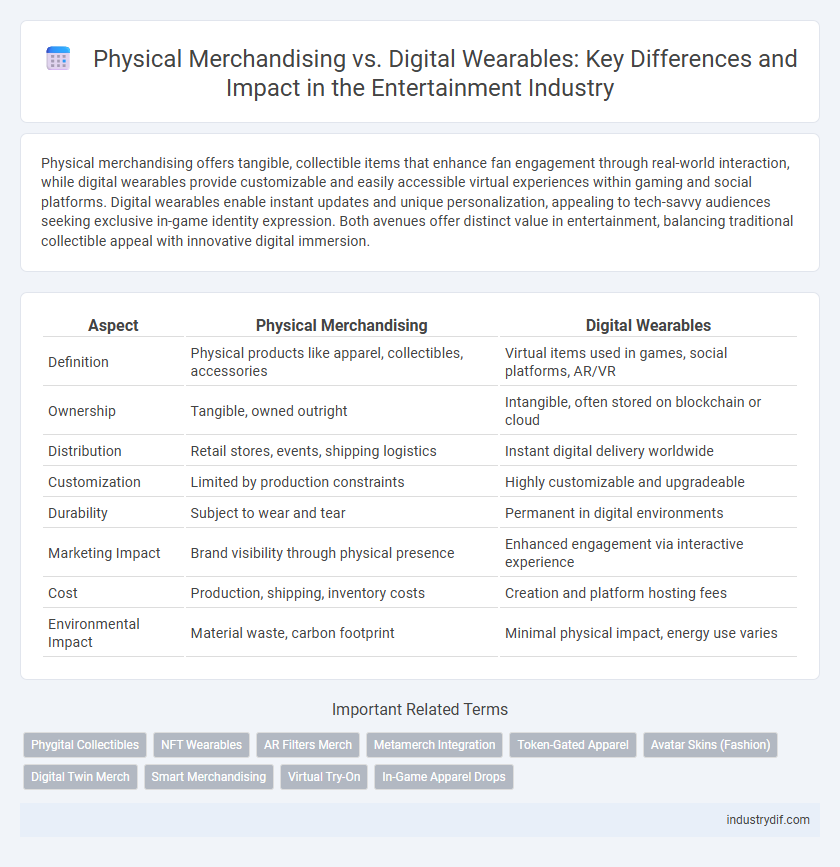 Physical Merchandising vs. Digital Wearables: Key Differences and Impact in the Entertainment Industry