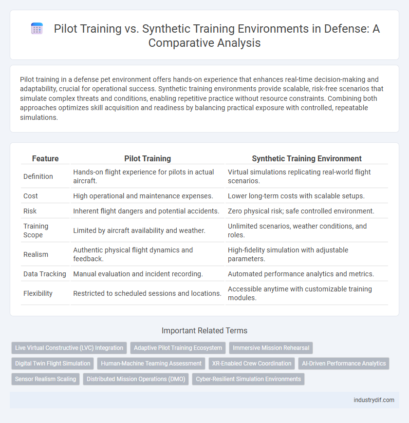 Pilot Training vs. Synthetic Training Environments in Defense: A Comparative Analysis