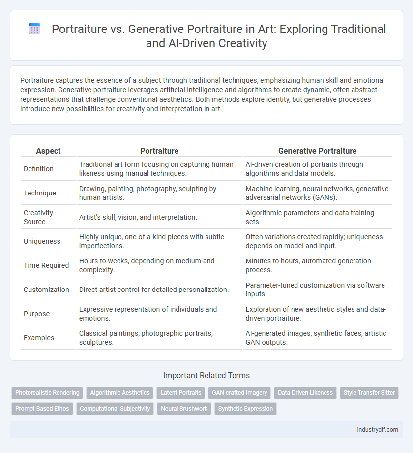 Portraiture vs. Generative Portraiture in Art: Exploring Traditional and AI-Driven Creativity