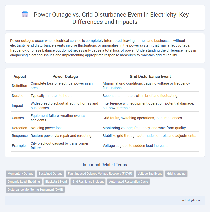 Power Outage vs. Grid Disturbance Event in Electricity: Key Differences and Impacts