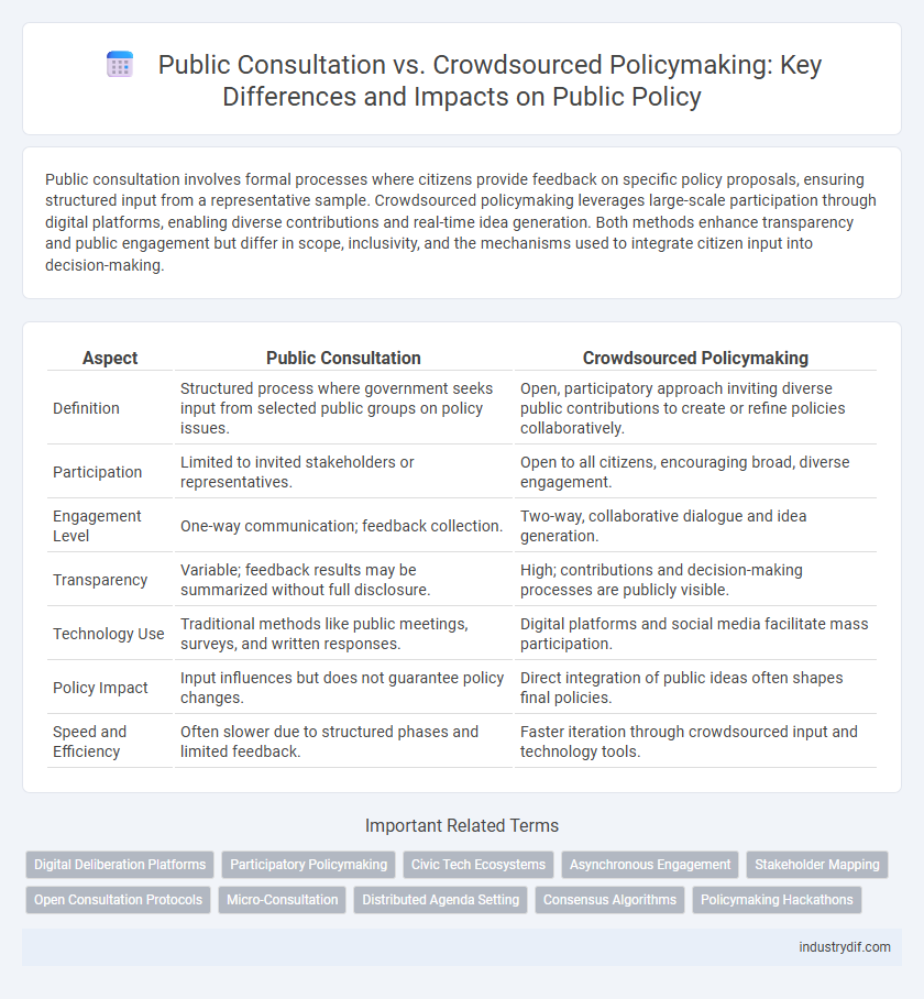Public Consultation vs. Crowdsourced Policymaking: Key Differences and Impacts on Public Policy