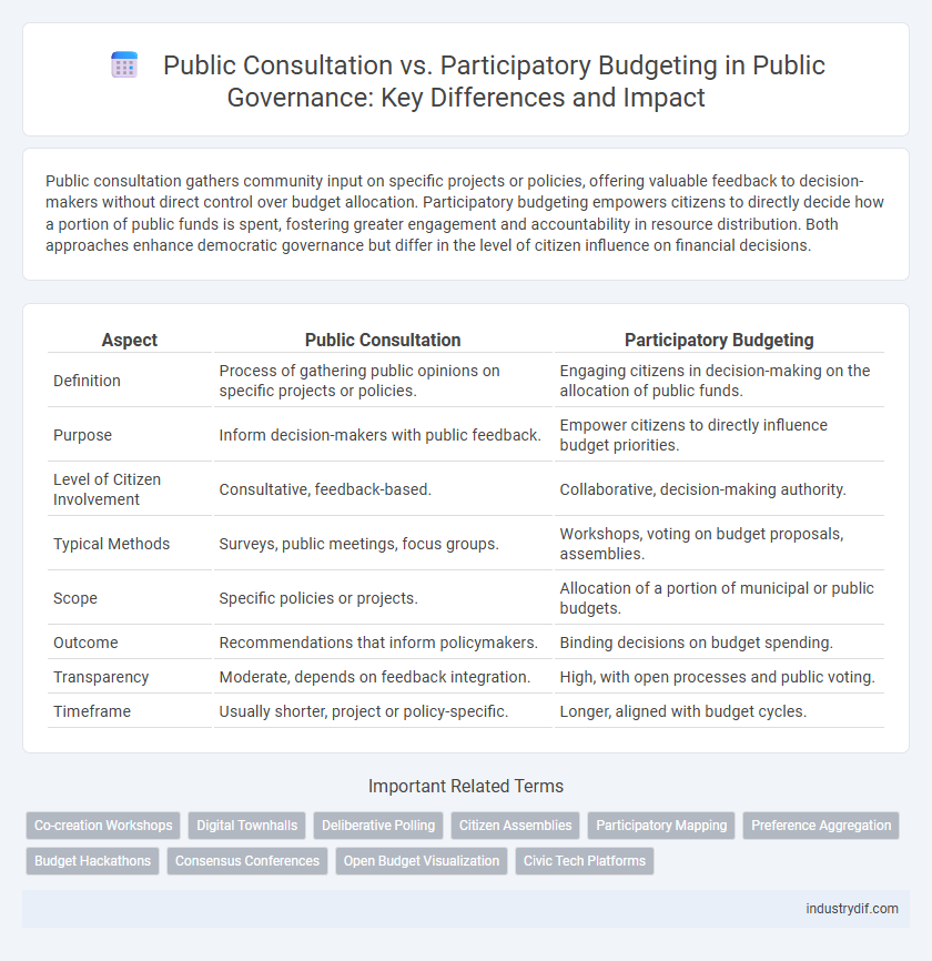 Public Consultation vs. Participatory Budgeting in Public Governance: Key Differences and Impact