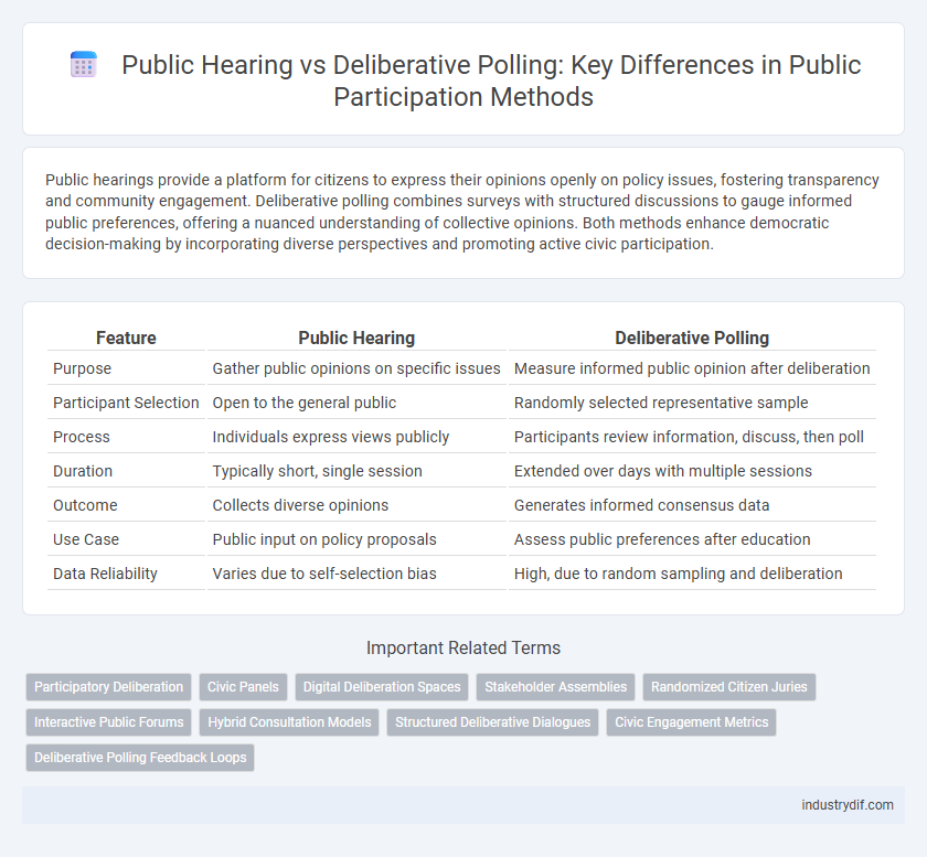Public Hearing vs Deliberative Polling: Key Differences in Public Participation Methods