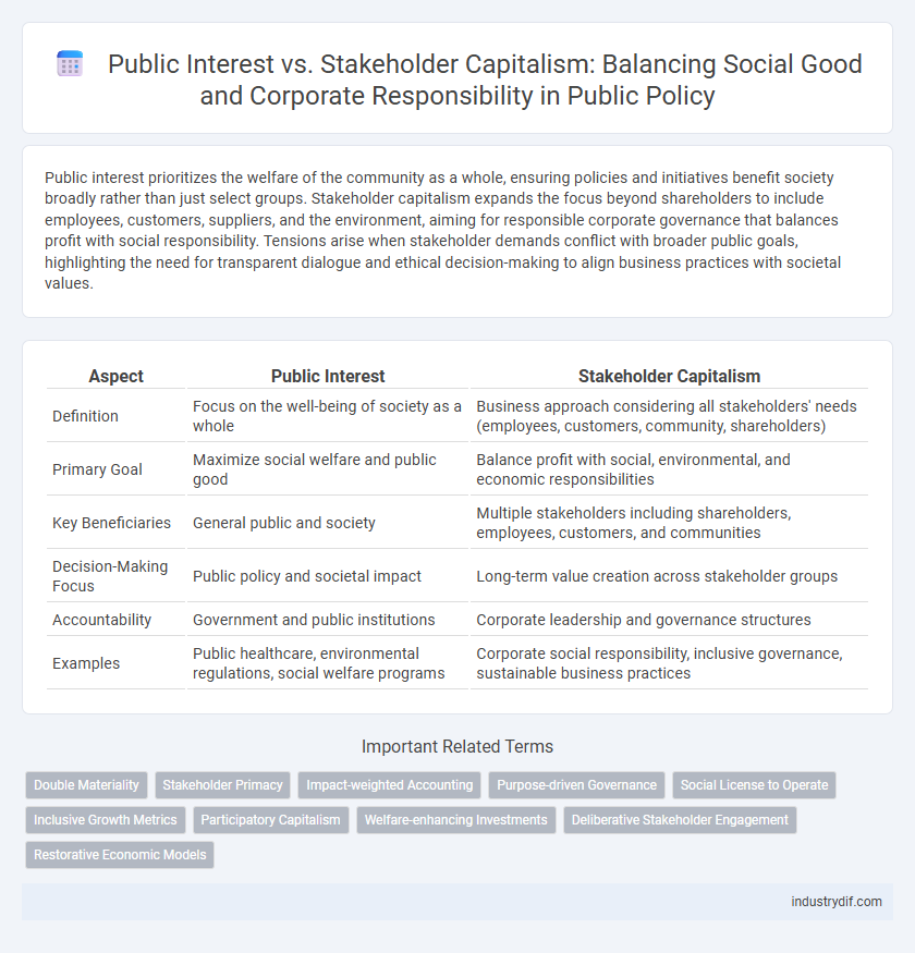 Public Interest vs. Stakeholder Capitalism: Balancing Social Good and Corporate Responsibility in Public Policy