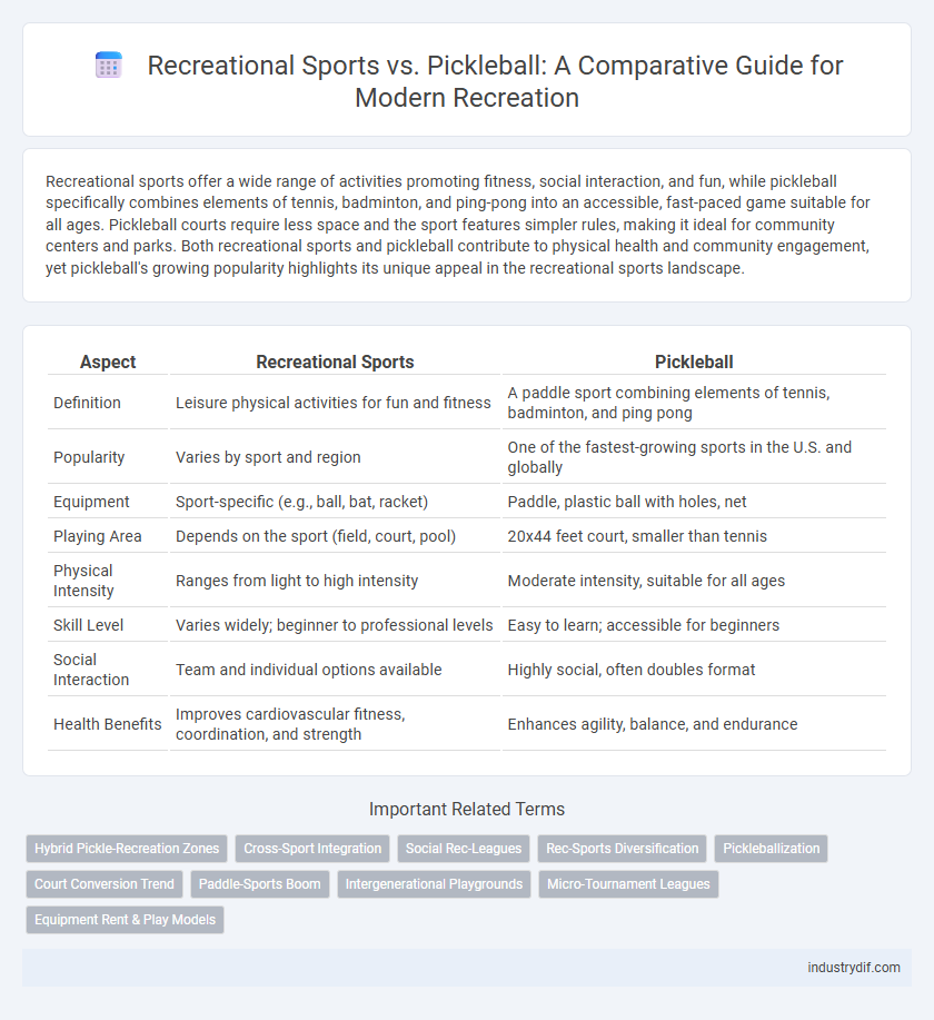 Recreational Sports vs. Pickleball: A Comparative Guide for Modern Recreation