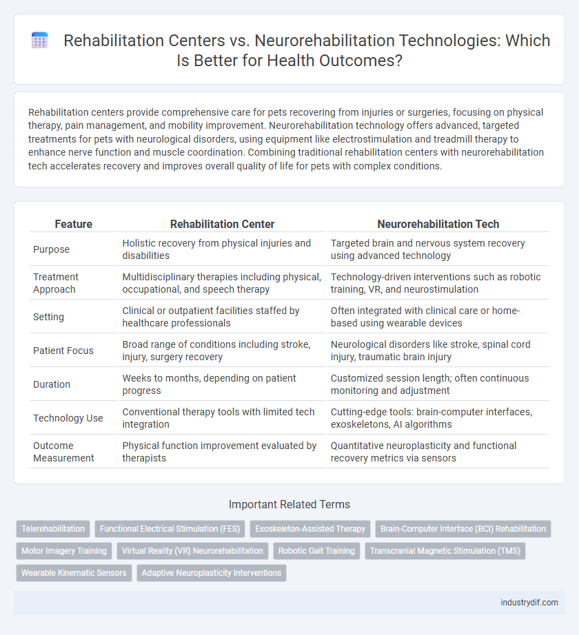 Rehabilitation Centers vs. Neurorehabilitation Technologies: Which Is Better for Health Outcomes?