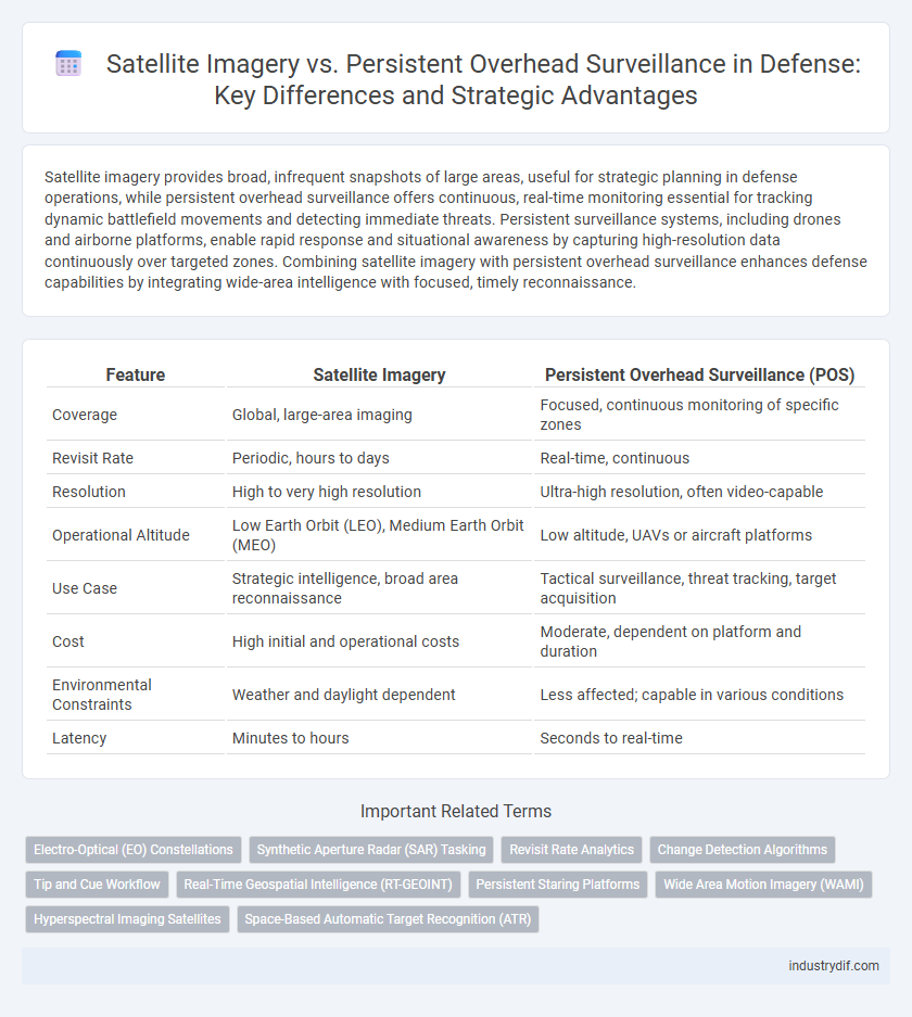 Satellite Imagery vs. Persistent Overhead Surveillance in Defense: Key Differences and Strategic Advantages