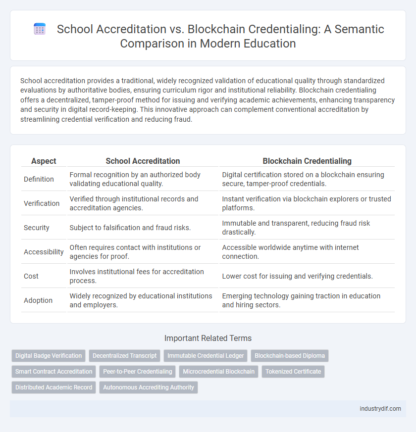 School Accreditation vs. Blockchain Credentialing: A Semantic Comparison in Modern Education