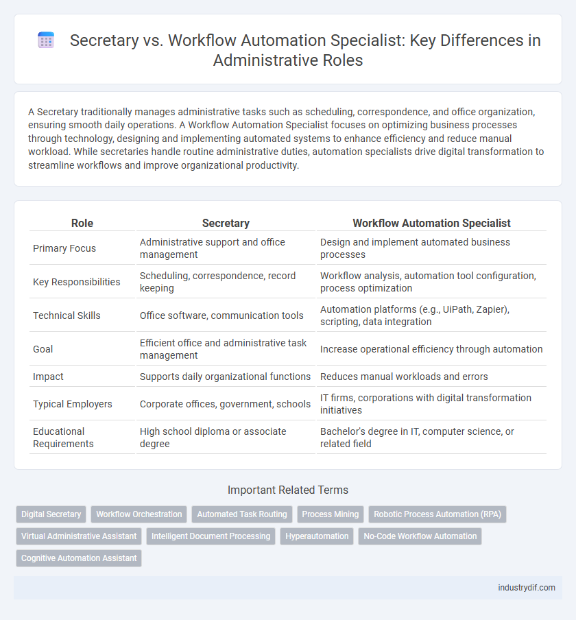 Secretary vs. Workflow Automation Specialist: Key Differences in Administrative Roles