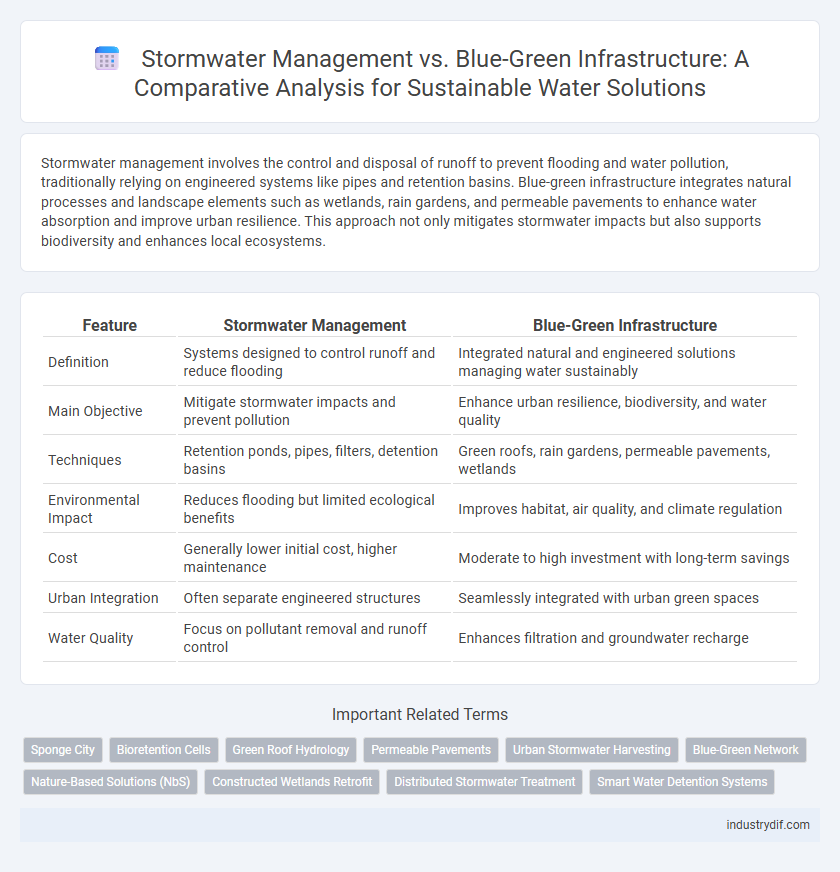 Stormwater Management vs. Blue-Green Infrastructure: A Comparative Analysis for Sustainable Water Solutions