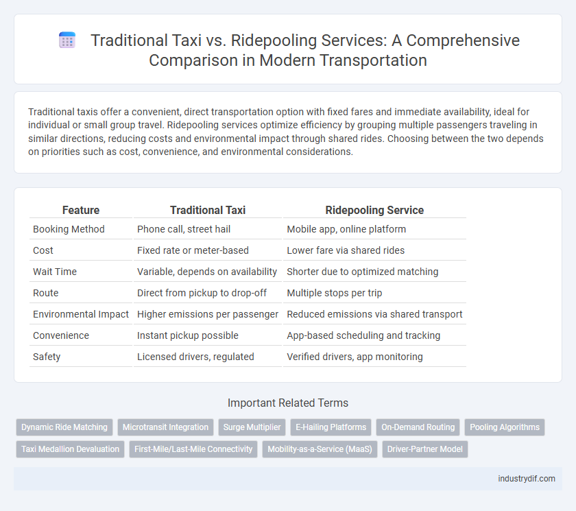 Traditional Taxi vs. Ridepooling Services: A Comprehensive Comparison in Modern Transportation