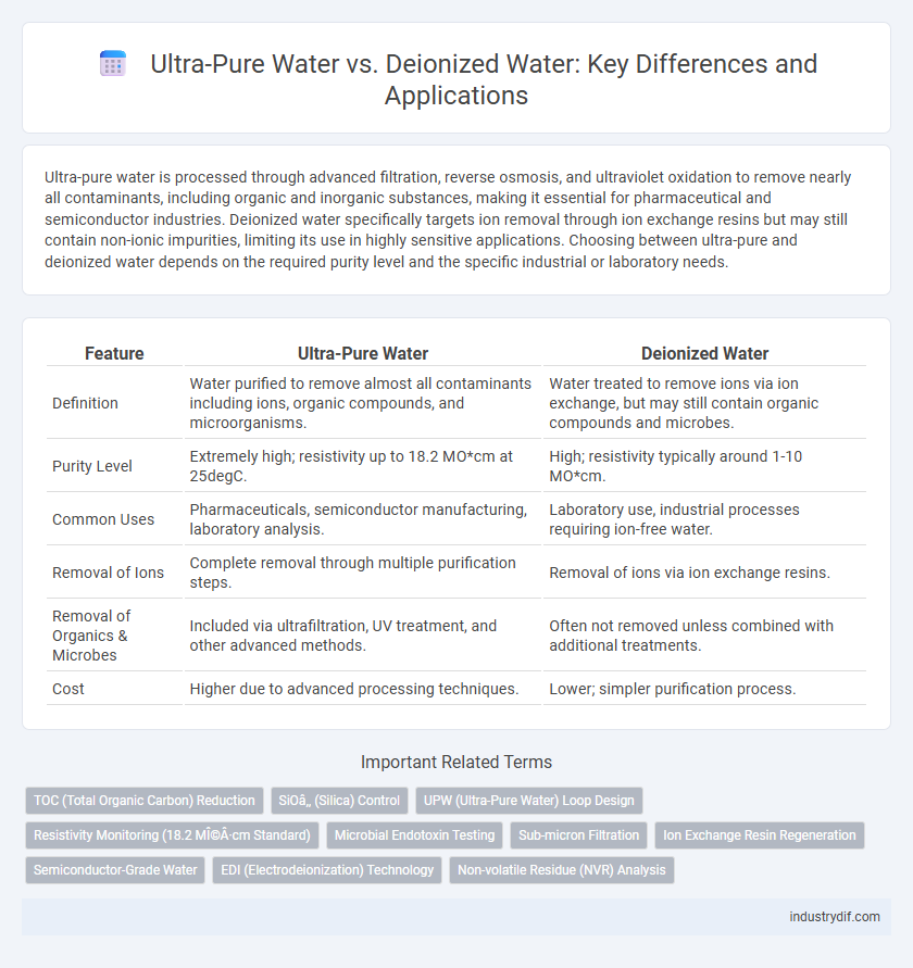 Ultra-Pure Water vs. Deionized Water: Key Differences and Applications