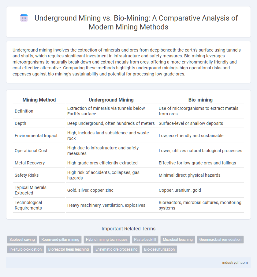 Underground Mining vs. Bio-Mining: A Comparative Analysis of Modern Mining Methods