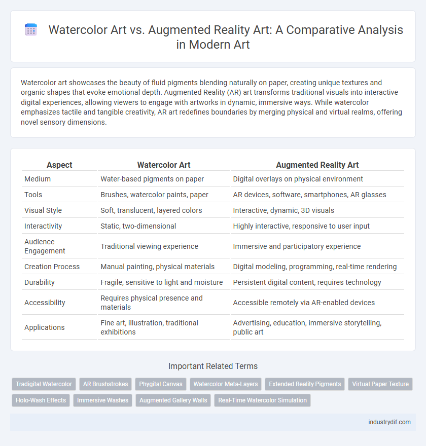 Watercolor Art vs. Augmented Reality Art: A Comparative Analysis in Modern Art