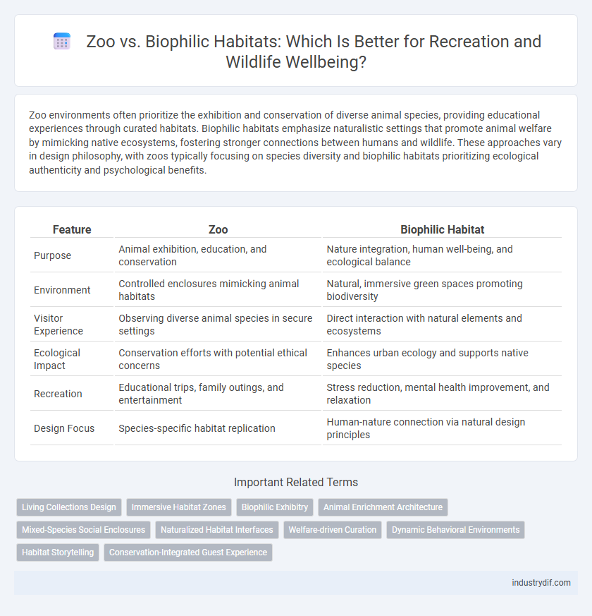 Zoo vs. Biophilic Habitats: Which Is Better for Recreation and Wildlife Wellbeing?