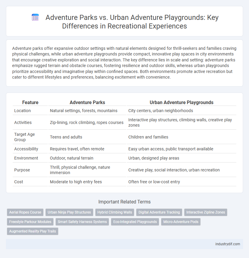 Adventure Parks vs. Urban Adventure Playgrounds: Key Differences in Recreational Experiences