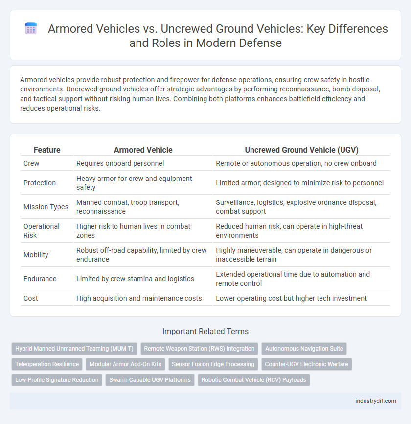 Armored Vehicles vs. Uncrewed Ground Vehicles: Key Differences and Roles in Modern Defense