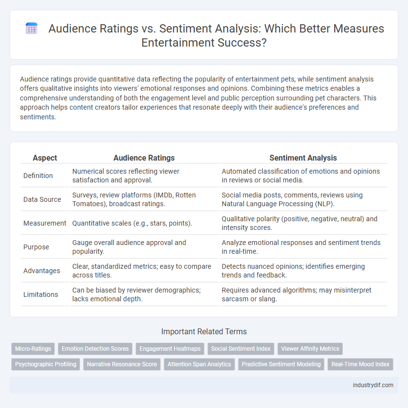 Audience Ratings vs. Sentiment Analysis: Which Better Measures Entertainment Success?