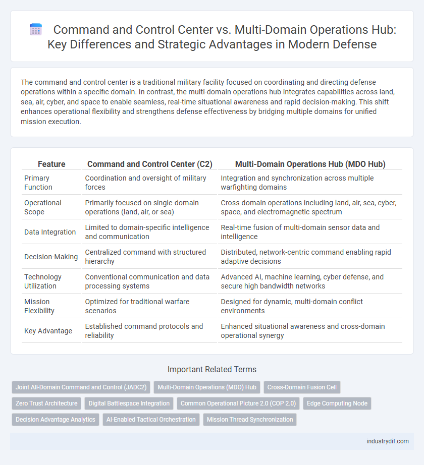 Command and Control Center vs. Multi-Domain Operations Hub: Key Differences and Strategic Advantages in Modern Defense