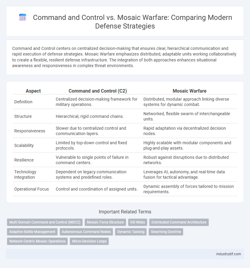 Command and Control vs. Mosaic Warfare: Comparing Modern Defense Strategies