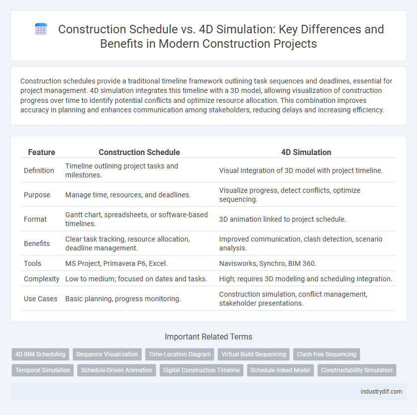 Construction Schedule vs. 4D Simulation: Key Differences and Benefits in Modern Construction Projects