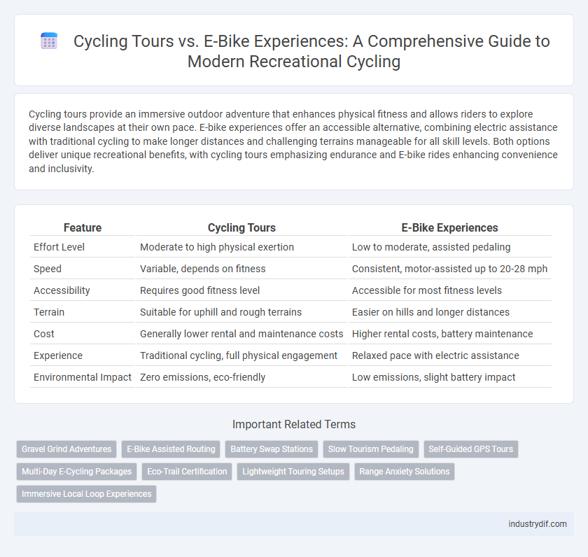 Cycling Tours vs. E-Bike Experiences: A Comprehensive Guide to Modern Recreational Cycling