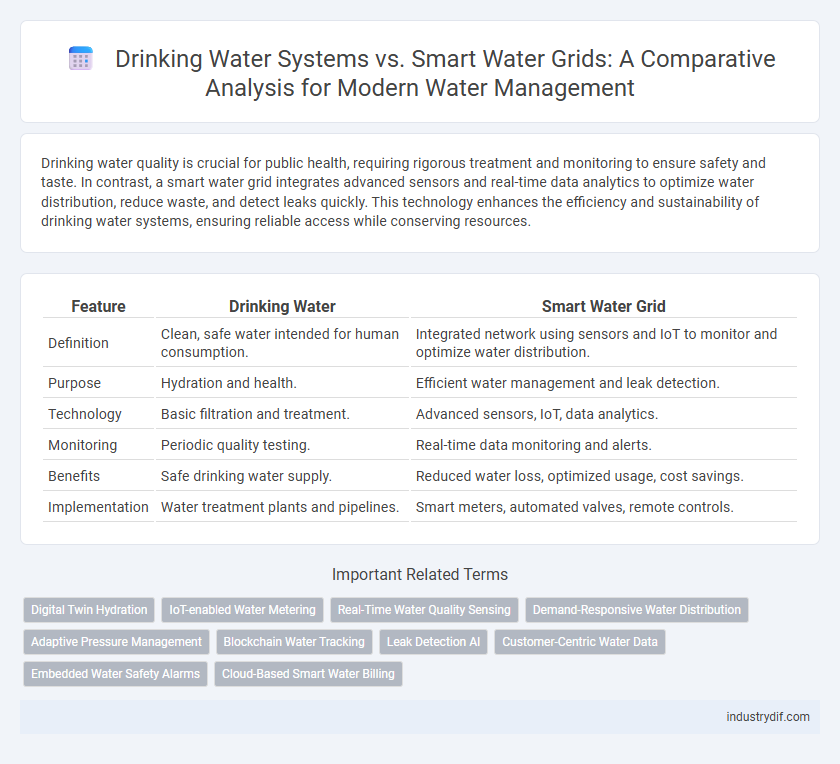 Drinking Water Systems vs. Smart Water Grids: A Comparative Analysis for Modern Water Management