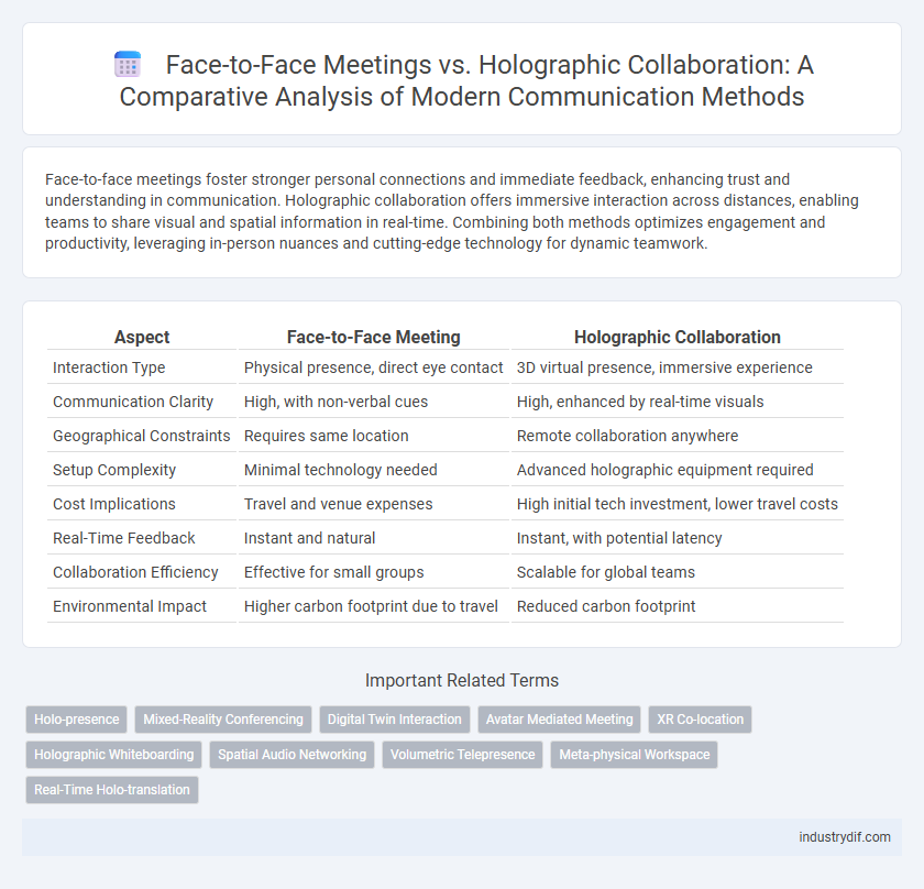 Face-to-Face Meetings vs. Holographic Collaboration: A Comparative Analysis of Modern Communication Methods